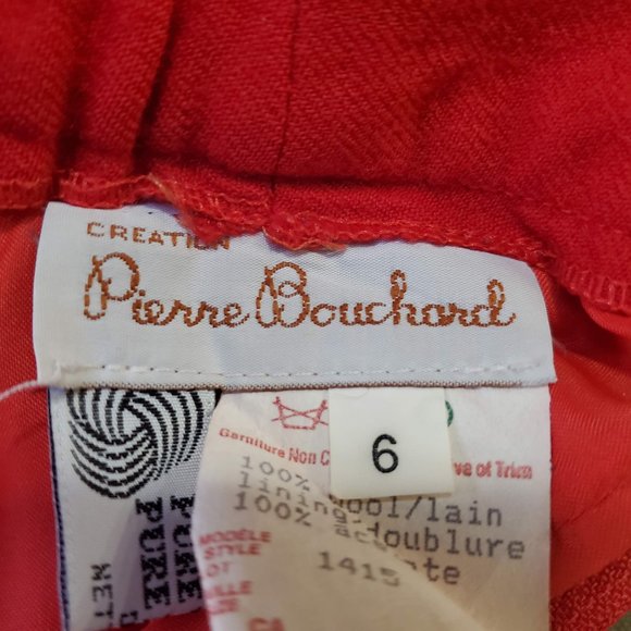 Pierre Boucahrd | Vintage Red Wool Skirt - Picture 7 of 7